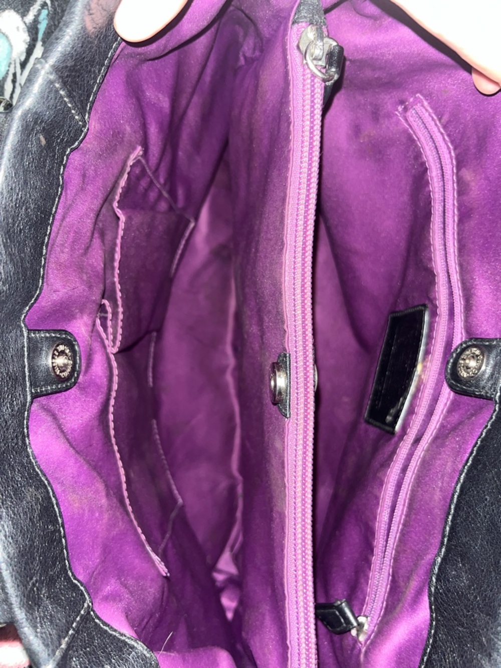 Coach Black Leather Shoulder Tote with Polished Hardware - Picture 3 of 6